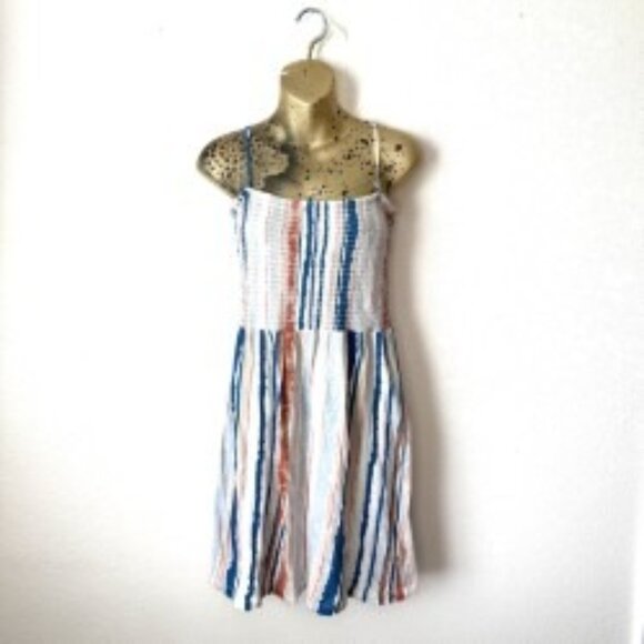 Roxy Striped Sundress | Smocked Bodice & Adjustable Straps | Size L - Picture 1 of 7